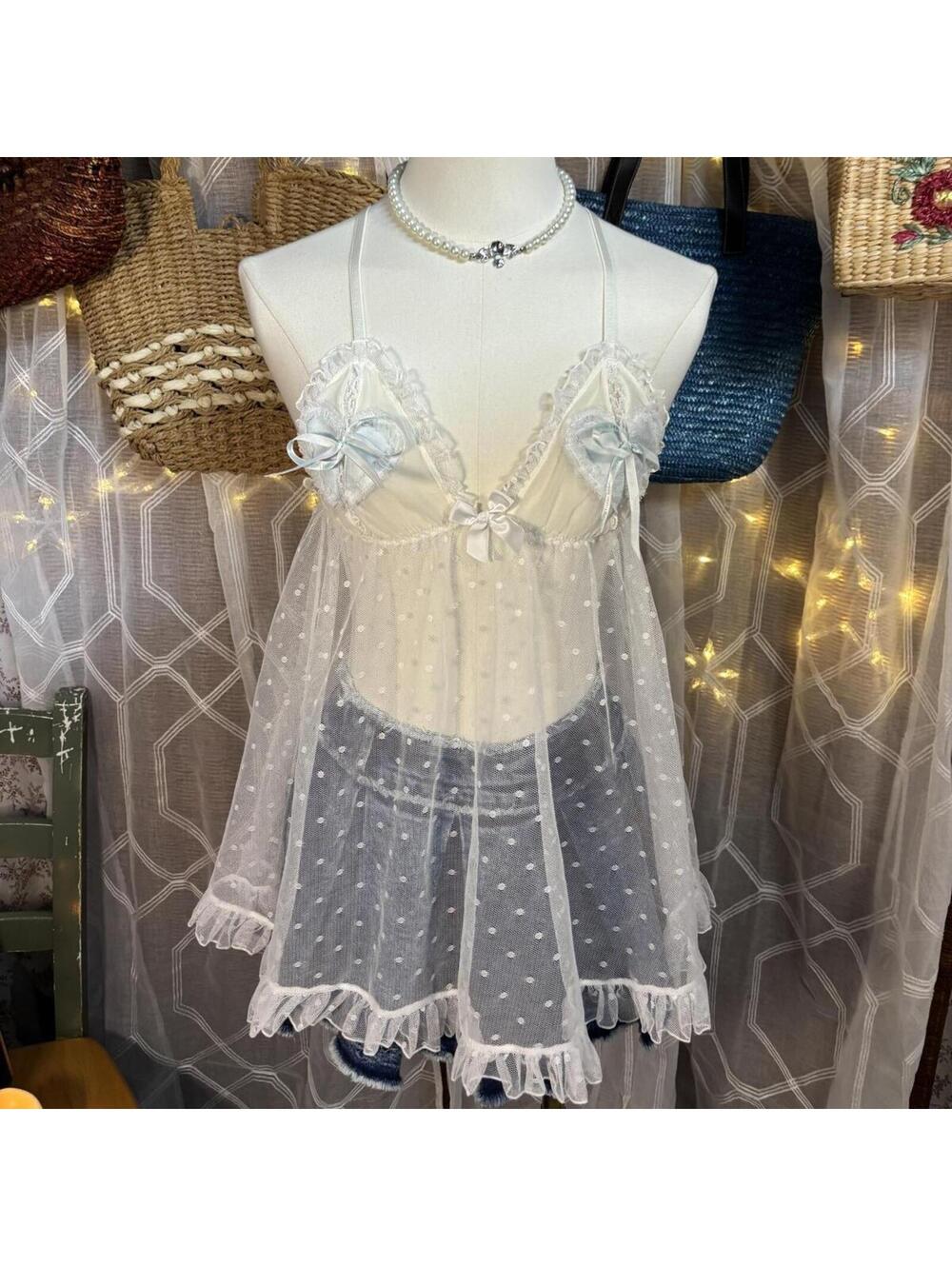 I Do by Victoria's Secret Sheer Babydoll Slip Coquette Balletcore Fairycore S